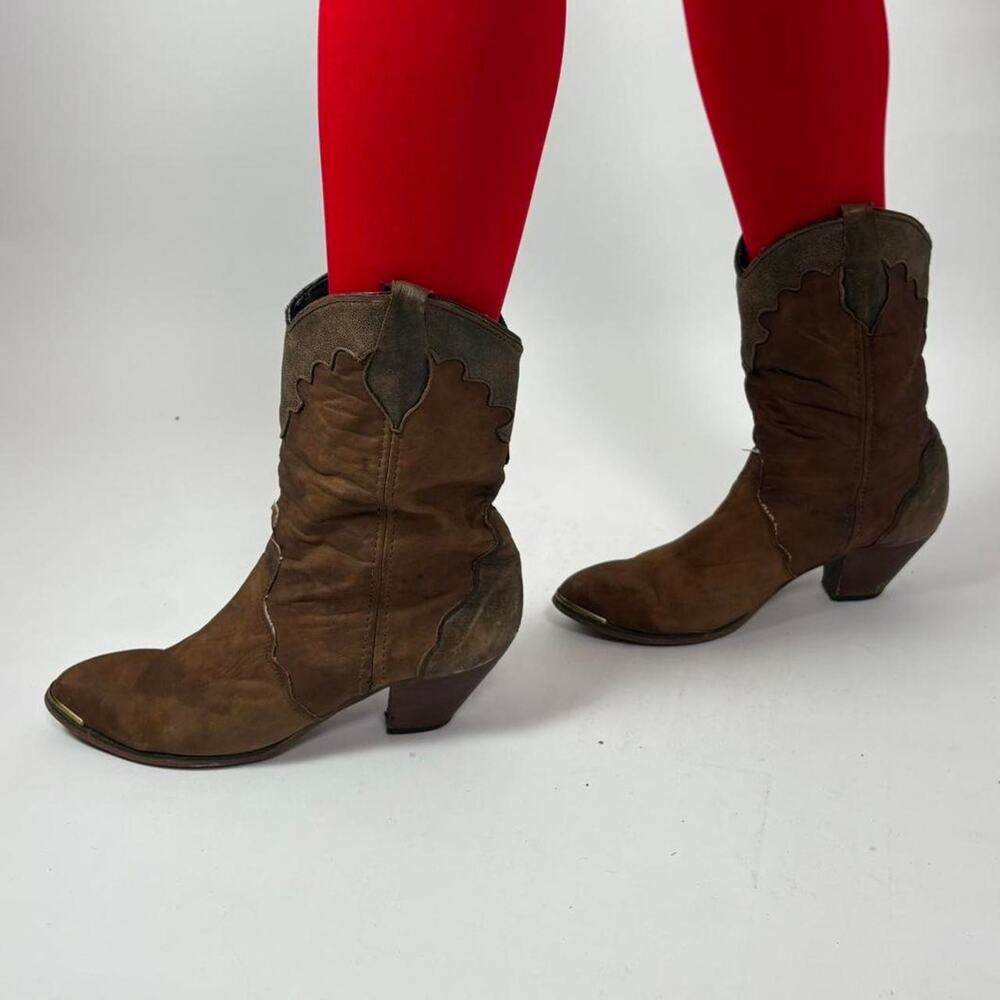 Brown suede leather cowboy